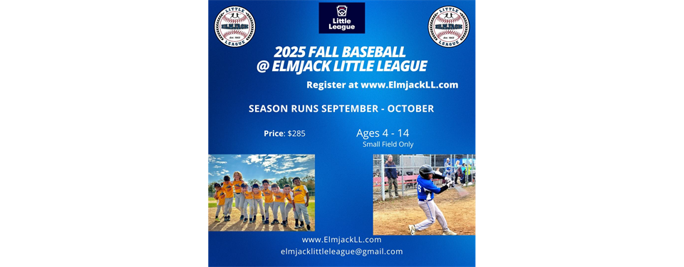 Register for Elmjack Fall Baseball